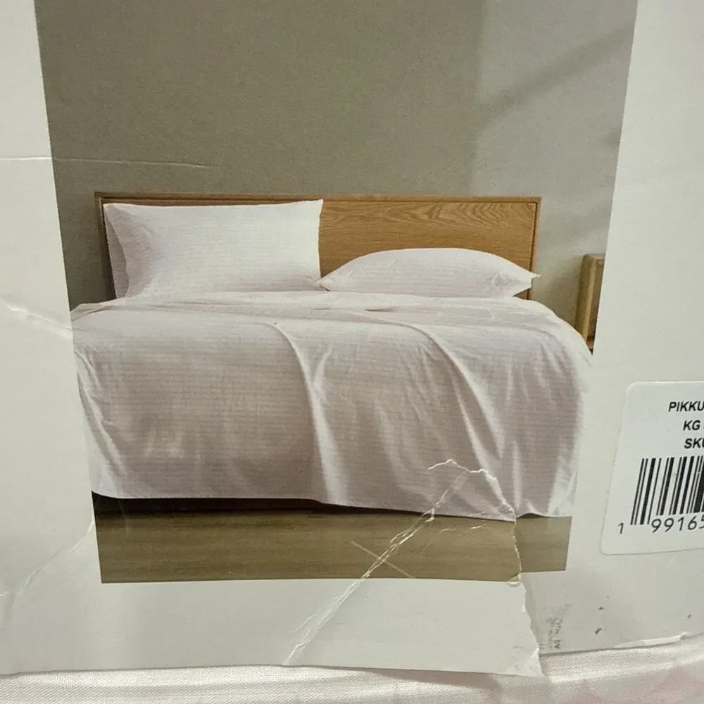 Marimekko pikku rasymatto Pink King Sheet Set 100% Cotton NEW 4 Piece Set Sheets
